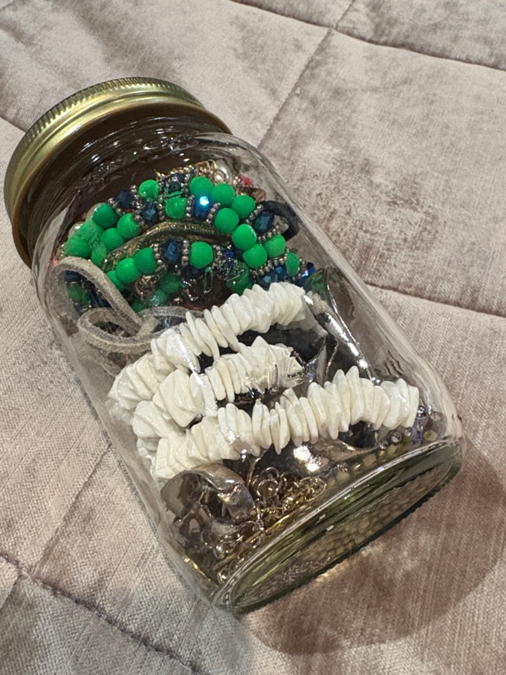 Vintage Mason Jar of Necklaces - Picture 1 of 6
